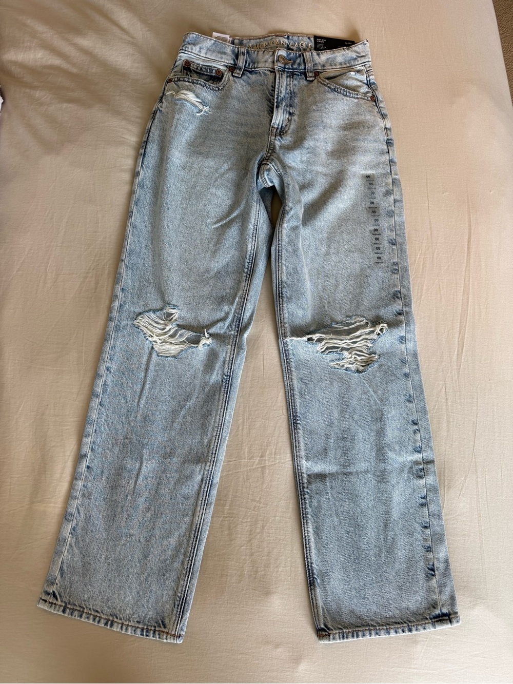 American Eagle Outfitters Women’s High-Rise Strigid Stovepipe Ripped Jeans